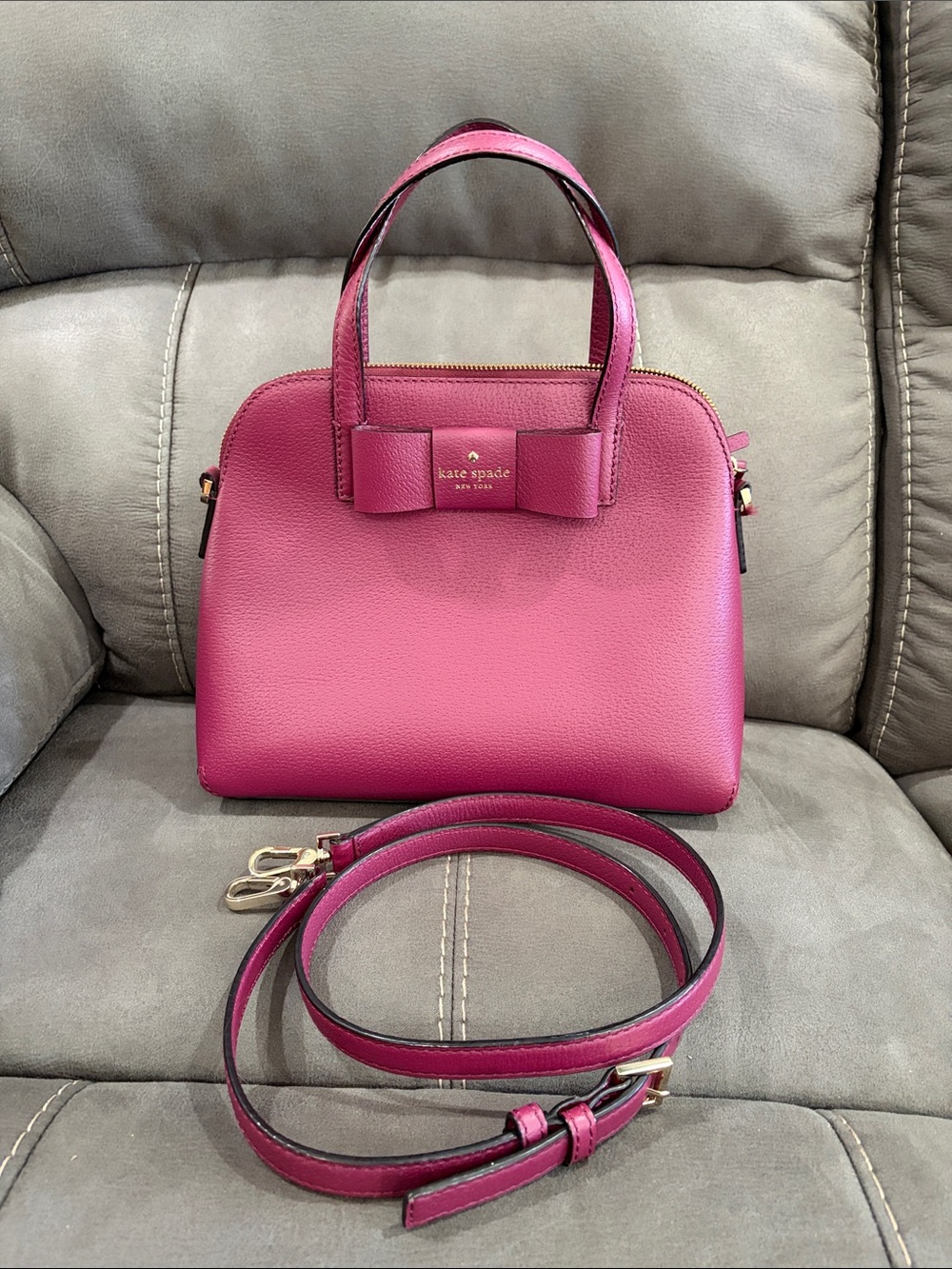 kate spade magenta satchel with bow